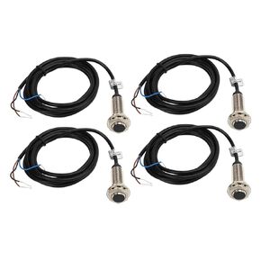 4Pcs 12mm Inductive Proximity Switch DC 6‑36V PNP 3 Wire Normally Open IP67 NO Proximity Sensor, 2mm Detection Distance