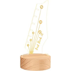Light Up Guitar Pick Holder, Creative Guitar Headstock Pick Rack with Wooden Base for Pick Storage & Display Best Gift for Men Guitarists Guitar Player Music Lovers