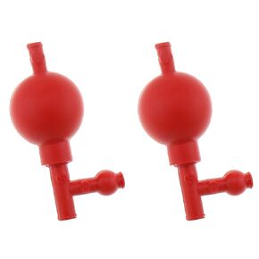 DGZZI 2PCS Experimental Quantitative Suction Ball Three Ways Suction Ear Ball Red Rubber Pipette Filler for Chemistry Labware