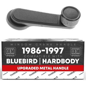 TRUBUILT1 AUTOMOTIVE Window Crank Handle Upgraded Metal, Driver/Passenger Side - Compatible with 1986-1997 Nissan Bluebird, 86-97 Nissan Hardbody - Black - OEM 80760-01G20, 8076051S00