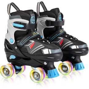 Adjustable Kids Roller Skates for Girls Boys with Light Up Wheels –Skates for Kids Ages 6-12, Toddler 3-5, Youth and Women Beginners Indoor and Outdoor