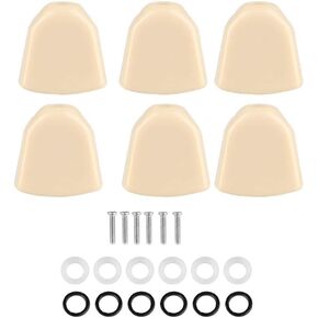 6 PCS/Set Guitar Acrylic Buttons of Tuner Pegs Machine Heads for Guitar Music Accessory(Cream-Colored)