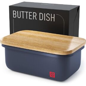Butter Dish with Lid - Covered Butter Keeper for Countertop & Fridge, Butter Container, Butter Holder for Refrigerator, Large & Small Butter Tray with Lid, Butter Storage Box, Mantequillera