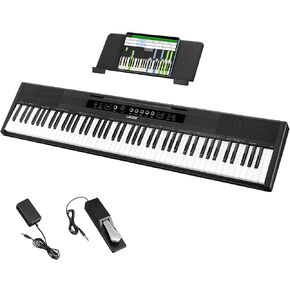 LEKATO 88 Key Digital Piano Keyboard with Full Size Semi Weighted Keys Electric Piano for Adult Kids Beginner Professional 2x15W Built-in Speakers Includes Sustain Pedal Music Rest AC Power Adapter