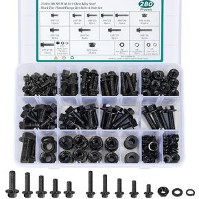 246PCS Heavy Duty Hex Bolts and Nuts Kit, 1/4-20, 5/16-18,3/8-16 Nuts and Bolts Assortment Kit,304 Stainless Steel Bolts and Nuts Kit,Lock and Flat Washers with Storage Box