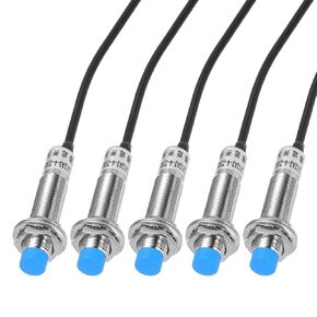 MECCANIXITY M12 Approach Sensor Inductive Proximity Sensor Switch NC Normally Close NPN 4mm Detection Distance, DC 6-36V LJ12A3-4-Z/AX, 3.3ft, 5Pcs