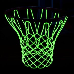 Basketball Net Outdoor Luminous Basketball Net Nightlight Glow Basketball Net Replacement 12 Loops Portable Nylon Basketball Net for Sports All Weather Anti Whip