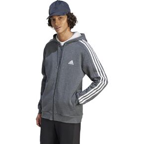 adidas Men's Essentials 3-Stripes Fleece Full-Zip Hoodie Legacy