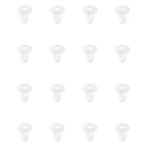 MECCANIXITY Silicone Rubber Hole Plug Soft Flexible Stoppers T-Shaped Silicone Plugs for 1.6-1.8mm Hole Translucent White 16 Pieces