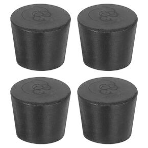 uxcell 4 Pcs Solid Rubber Stopper, Tapered Lab Seal Tube Stopper Plug for Test Tube Flasks Glass Containers Industry and Laboratories, 50x42x25mm Black