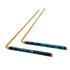 Powder Coated Brass Dowsing Rods with Smooth Movement for Tracing Spiritual Energy Chi, Ghost Hunting, Water Divining, Finding Gold, Locating Lost Items or Answering Questions! (Green)