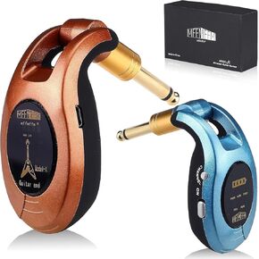 Wireless Guitar System, UHF Wireless Guitar Transmitter, Rechargeable Audio Guitar Transmitter Receiver for Guitar Bass Electric Instruments