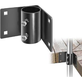 Stationary Dock Side Leg Pipe Holder, Heavy-Duty Metal Dock Edge Hardware Dock Pipe Leg Holder for 2 Inch Mounting Holes, with Adjustable Mounting Screws and Black Anti-Rust Coating