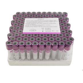 Pet Animals Lab Vacuum Blood Collection Tubes EDTA K2 Coagulation Blood Collecting Tube Veterinary Supplies, 100pcs 2ml Lavender