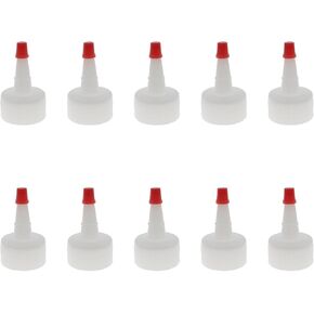 10 PCS Squeeze Bottle Lids 28/410 Red Tip Cap Plastic Bottle Dispensing Caps for Plastic Squeeze Bottle