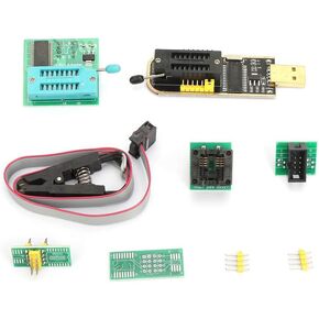 FTVOGUE CH341A USB Programmer + SOP8 Test Clip + 1.8V Adapter + SOP8 to DIP8 Converter Module USB Universual Programmer, Connector