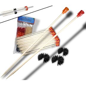 FSFF Javelin Bamboo Darts and Quivers .625 Blowgun Big 103 Pack-50 سهام من خشب الخيزران 50 مخروطًا للسهام 3 رعشات Whisper Javelin Bamboo 625 Bore Dart Fletched مخروط دقيق همس الرمح