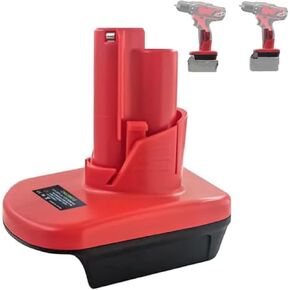 Battery Adapter for Milwaukee M18 to M12, DM20M12 Adapter Convert for Dewalt 20V for Milwaukee 18V Li-ion Battery Work for Milwaukee M12 12V Power Tools