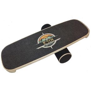 Balance Board, Wooden Balance Board with Stops 3 Levels Balance Board for Home Surfing Skiing Paddle Training Equipment for Stability and Core Strength