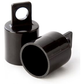 Pinehurst Crafts Decorative Plastic End Caps for 3/4" Dowel Rods, Great for Display Banners, Retail Signs, Wall Hangings & More, Black, Pack of 8