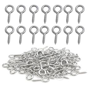 yukata 304 Stainless Steel Eye Screws 0.67 inches Ring Screws Eye Bolts Eye Hook Screws Ring Screws Craft Ring Screws 100PCS