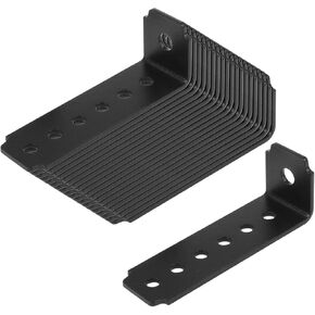 20 Pcs 3" Corner Braces for Wood, Metal 90 Degree L Lock Mounting Bracket, Black
