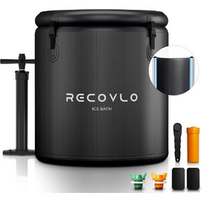 Ice Bath Tub for Athletes, 116Gallon Fully Insulated Cold Water Plunge Tub with manual Air Pump, Water Ice Bath and Lid, Ice Baths at Home and Portable Cold Plunge Tub