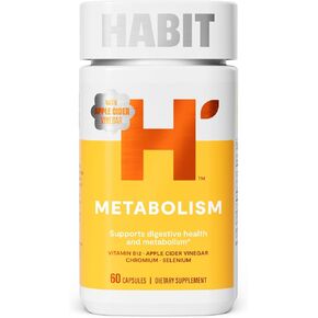 Habit Metabolism Supplement 2 Pack (120 Capsules) - Supports Digestive Health & Metabolism, Vitamin B12, Selenium, Chromium, Apple Cider Vinegar, Vegan, Non-GMO