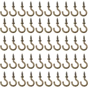 50Pcs White Cup Hooks, 1/2 Inch Ceiling Hooks Metal Screw-in Hooks Vinyl Coated Screw Hooks Mini Hooks for Decorative Craft Hanging Things