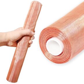 Copper Screen Woven Mesh Screen 12.6 in x 24.6 ft, 99.9 Percent Pure Copper 40 Mesh, Copper Mesh Cloth Fine Mesh