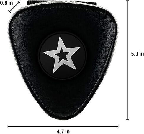 Guitar Pick Holder Case, PU Leather Guitar Pick Bag, with 12 pcs Celluloid and 6 pcs Metal Guitar Picks in Kuwait