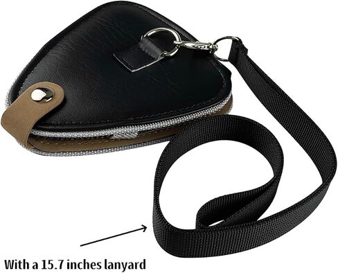 Guitar Pick Holder Case, PU Leather Guitar Pick Bag, with 12 pcs Celluloid and 6 pcs Metal Guitar Picks in Kuwait