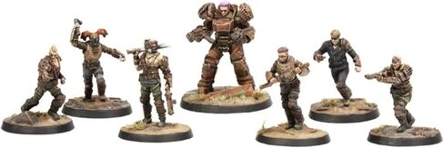 Modiphius: Fallout: Wasteland Warfare - Raiders Overlords - 3 شخصيات، Nuka World Wave، منمنمات غير مطلية متعددة الأجزاء من الراتنج 32 مم، آر بي جي، قواعد ذات مناظر طبيعية in Kuwait