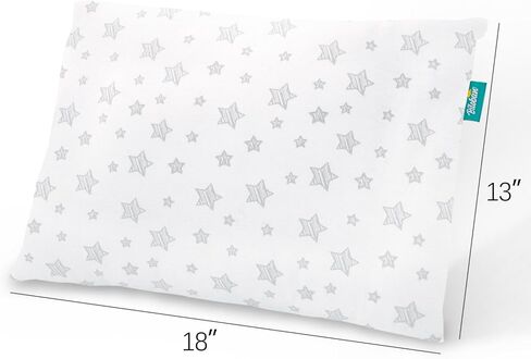 Toddler Pillow 2 Pack with Pillowcase (13 x 18), Cotton Kid Pillow for Sleeping, Machine Washable Soft Travel Pillow, Toddler Use Only, Age 2 to 5 (Gray&Pink) in Saudi Arabia