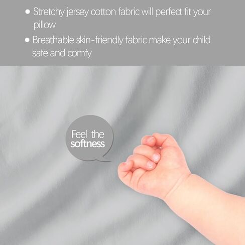 وسادة للأطفال الصغار مكونة من قطعتين مع كيس وسادة (13 × 18)، وسادة أطفال قطنية للنوم، وسادة سفر ناعمة قابلة للغسل في الغسالة، تستخدم للأطفال الصغار فقط، من عمر 2 إلى 5 سنوات (رمادي ووردي) in Kuwait