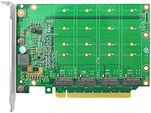 NVMe SSD Adapter M-Key, 4-Port PCIe 3.0 to NVMe (4) M.2 Adapter Card, PCIe X16 Gen3, Supports PCIe M.2 SSDs, Compatible with PCIe 3.0/2.0/1.0, Requires Motherboard BIOS Support for Bifurcation in Saudi Arabia