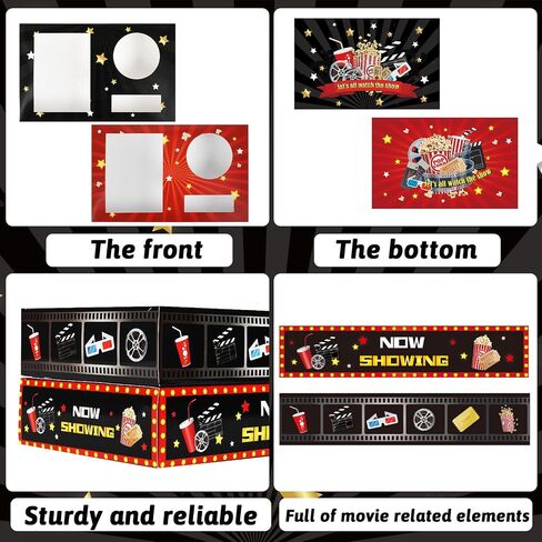 50 Pcs Movie Night Supplies Movie Night Snack Trays Movie Theater Snack Boxes Cinema Theme Paper Snack Holder Popcorn Candy Drink Tray Box For Family Movie Night Birthday Holiday Party in Kuwait