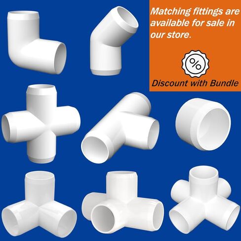 3/4" PVC Pipe, DIY PVC Projects for the Home, Garden, Greenhouse, Farm and Workshop, Sch. 40 Furniture Grade, White [40" x 10 Pack] in Kuwait