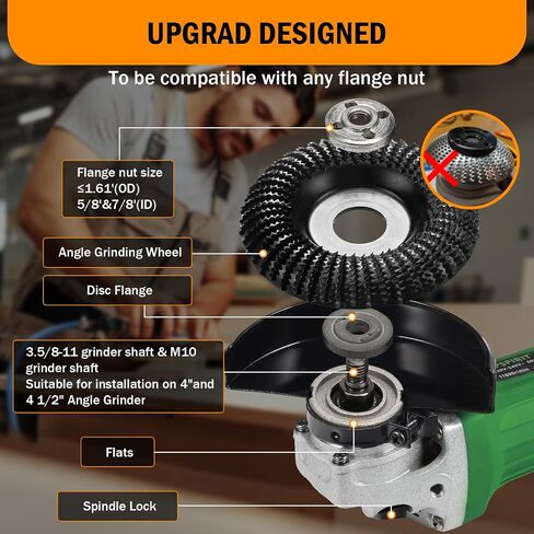 Angle Grinder Wood Carving Disc,5 Pack Stump Grinder 4 Inch with 5/8 inch Arbor,Wood Carving Tools for Wood Working,Angle Grinder Attachments in Saudi Arabia