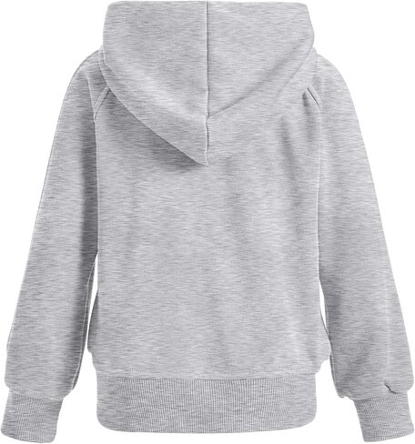 OBEEII Little Girls Sweatshirt Fleece Long Sleeve Zip Up Hoodies Half Zipper Sweatshirt with Pockets Fall Winter Pullover Top in Kuwait