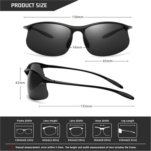 SUNGAIT Sport Sunglasses Men Polarized Running Sun Glasses for Men Women Black Men's Sunglasses Shades Fashion UV Protection in Saudi Arabia