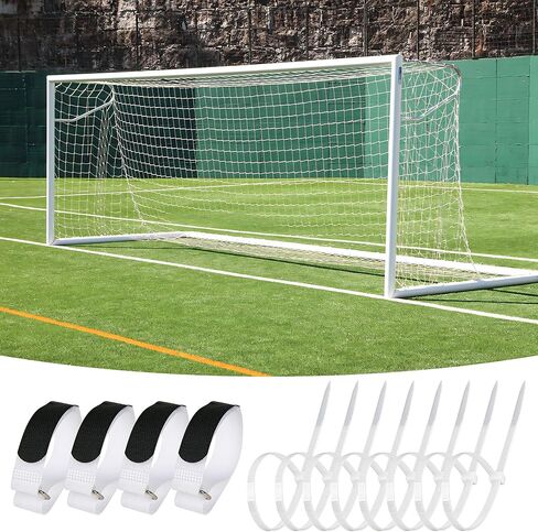 3mm Thicker Soccer Net, Full Size Soccer Goal Net, Durable Polyethylene Football Net with Velcro and Straps,24 x 8ft / 18 x 6.5ft / 10 x 6.5ft Soccer Replacement Nets (Post Not Included) in Kuwait