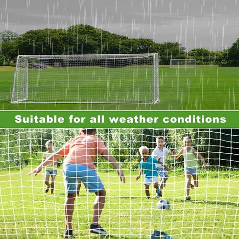 3mm Thicker Soccer Net, Full Size Soccer Goal Net, Durable Polyethylene Football Net with Velcro and Straps,24 x 8ft / 18 x 6.5ft / 10 x 6.5ft Soccer Replacement Nets (Post Not Included) in Kuwait