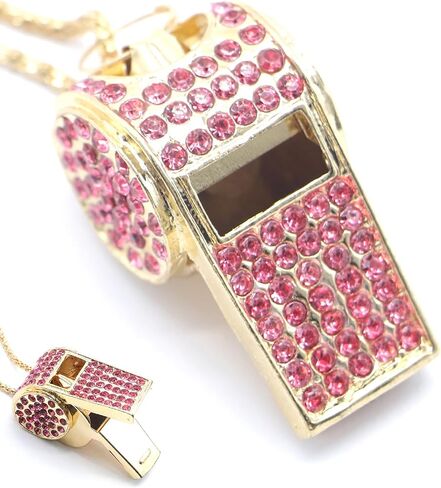 Whistle, Bling Whistle, Metal Crystal Rhinestone Whistle with Keychain, Loud Crisp Sound Whistles for Coach, Referee, Basketball, Lifeguard, Survival in Kuwait