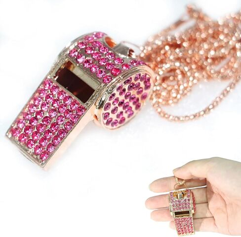 Whistle, Bling Whistle, Metal Crystal Rhinestone Whistle with Keychain, Loud Crisp Sound Whistles for Coach, Referee, Basketball, Lifeguard, Survival in Kuwait