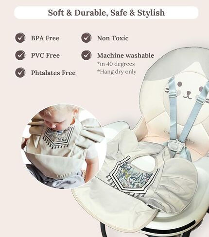 CuddoBaby Baby Bibs, Waterproof Feeding Bib with Large Pocket, Mess Proof, Wide Fit Adjustable, Quick Dry Food Catcher in Saudi Arabia