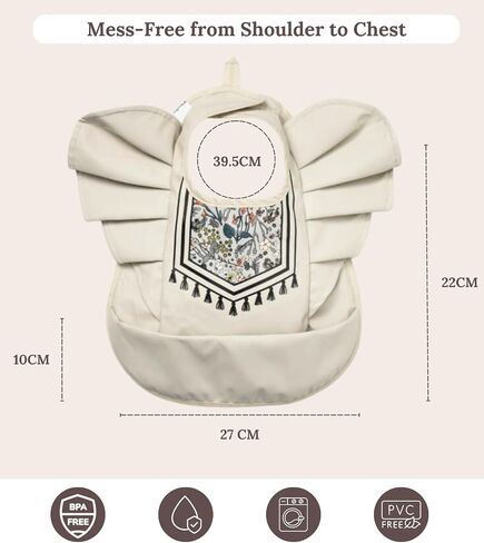 CuddoBaby Baby Bibs, Waterproof Feeding Bib with Large Pocket, Mess Proof, Wide Fit Adjustable, Quick Dry Food Catcher in Saudi Arabia