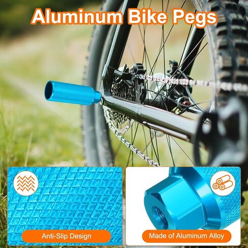 HARFINGTON Bike Pegs Aluminum Alloy Rear Stunt Pegs Anti-Skid Back Seat Stands Fit Axles for Bike BMX in Saudi Arabia