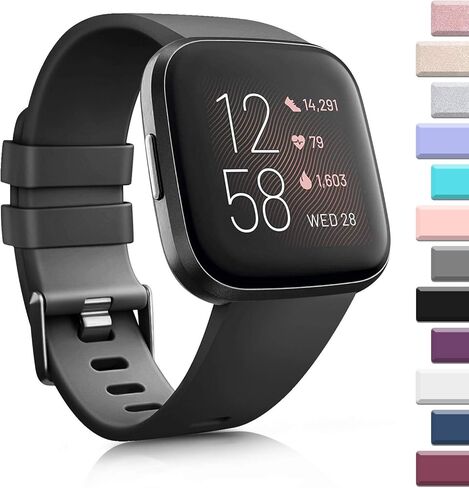 أساور AK الرياضية متوافقة مع Fitbit Versa 2/Fitbit Versa/Versa Lite/Versa SE، أساور معصم بديلة مطاطية ناعمة متعددة الألوان لساعة Fitbit Versa 2 الذكية in Kuwait