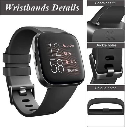 أساور AK الرياضية متوافقة مع Fitbit Versa 2/Fitbit Versa/Versa Lite/Versa SE، أساور معصم بديلة مطاطية ناعمة متعددة الألوان لساعة Fitbit Versa 2 الذكية in Kuwait